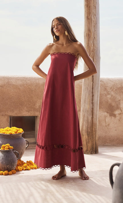 Robe Gina couleur sangria