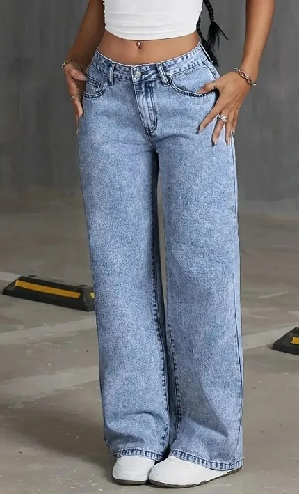 Jean Large Delave Brode Noeud Poche Arriere | Style Bohème Femme | KOELEX