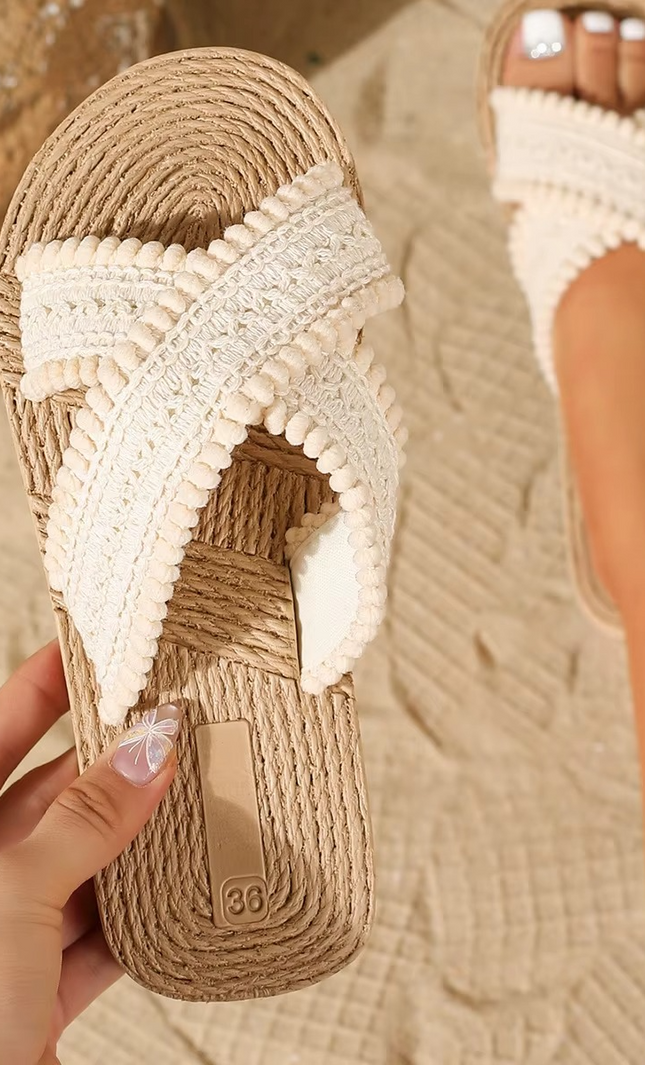 Sandales Plateforme Boheme Crocheteees Croisees | Style Bohème Femme | KOELEX