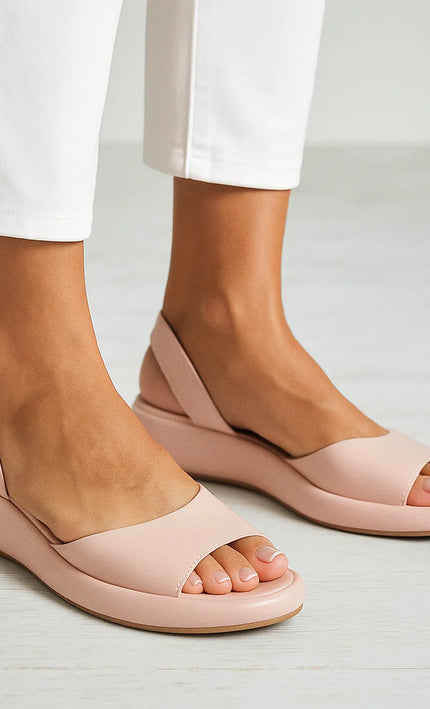 Sandale orthopédique rose poudré, semelle ergonomique antidérapante - Koelex